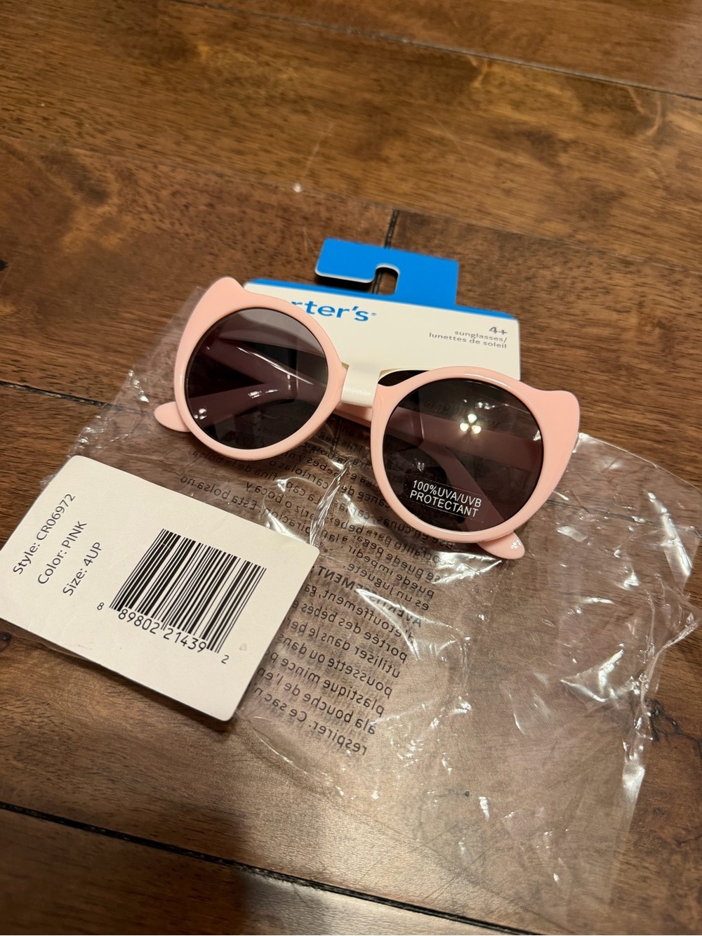 Carter's Pink Cat-Ear Kids Sunglasses with Dark Lenses
